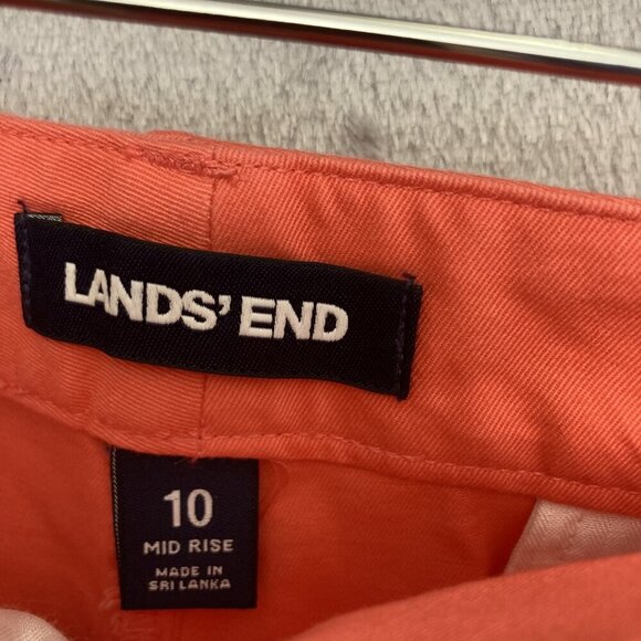 Lot of 3 Lands' End Chino Shorts Womens 10 Coral Purple Brown Casual Cotton - Picture 10 of 14